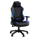 Anda Seat Luna Large Gaming Chair - Ergonomic Reclining Video Game Chairs, PVC Leather Computer Home Office Chair, Heavy Duty Neck & Back Lumbar Support - Black/Blue Folding Recliner Seat for Adults