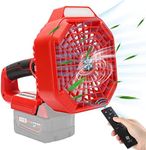 Choerinton Cordless Camping Fan for Milwaukee M18 18V Lithium Battery, Portable Tent Fan with 180LM Lantern,USB Port,3 Speed 3 Brightness Brushless Motor Personal Desk Fan for Car Repair,Picnic
