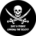 Just a Pirate Chasing the Booty Humorous Car Decal Magnet, 5 3/4 Inches