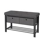 Shoe Storage Bench with Cushion by Neatfreak! - Double Seat Shoe Rack Bench with Drawer - Home Decor Storage Stool Perfect for Entryway, Mudroom, Foyer - 31.89 x 12.59 x 19.48 in