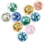 Ben & Bel Glow-In-The-Dark Glass Marbles – A 10-Piece Set of Multicoloured Speckled Marbles for Marble Run Games, DIY Projects or Home Decoration