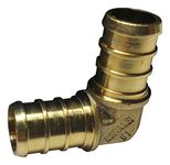 100 Pieces XFITTING 1/2" Pex Elbow - Brass Pex B Crimp Fittings, Brass, 100 Pacs