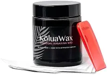 KoluaWax Vegan, Charcoal Sugar Wax Kit For Women & Men - Waxing for All Skin & Hair Types Underarm, Bikini, Brazilian, Face & Leg - 12oz w/ 20 Reusable Cloth Strips & Spatula for Easy Hair Removal