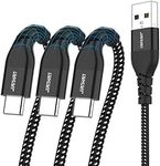 USB C Cable,JianHan 3Pack (3.3ft+6.6ft+10ft) Fast Charging USB Type C Charger Cable for Galaxy S22 S21 S10 S9 S8 Plus,Note 10 9,LG G8 G7 G6 G5,Google Pixel 2,2XL,Motorola G6 G7 (Black)