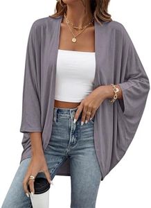 BB&KK Women's Cotton Lightweight Kimono Cardigans 3/4 Batwing Sleeve Solid Colors