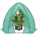 WOLTU Mini Greenhouse, Garden Greenhouse Portable Greenhouse, Small Grow Tent with Zippered Door, Small Greenhouse for Small Garden, PE Gardening Plant Shelter, Green, 240x240x200cm