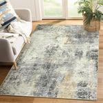 Lahome 3x5 Grey Rugs for Entrance Indoor,Washable Small Rugs for Living Room,Modern Abstract Soft Non Slip Low Pile Throw Entryway Rugs for Entry Kitchen Office(Grey/Multi,3x5)