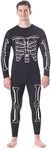 Rocky Thermal Underwear for Men (Long Johns Thermals Set) Shirt & Pants, Base Layer (Skeleton Design - Standard Weight/Small)