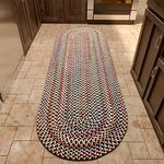 Super Area Rugs Roxbury Indoor Outdoor Braided Rug Charcoal/Natural Multi Colored RB89, 2' X 8' Oval Runner