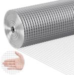 VEVOR Hardware Cloth, 1/2 inch 36in x 50 ft 19 Gauge, Hot Dipped Galvanized Wire Mesh Roll, Chicken Wire Fencing, Wire Mesh for Rabbit Cages, Garden, Small Rodents