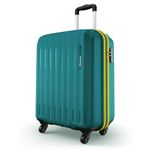Safari Genius Alley 55cm Cabin Trolley Bag Hard Case Polypropylene, 4 Spinner Wheels, 360 Degree Wheeling Carry on Luggage, Travel Bag, Suitcase for Travel, Trolley Bags for Travel, Teal Green