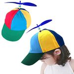 Helicopter Hat - Spinning Propeller Ball Cap, Multi, Multi-Color, Adjustable Size