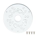 POWERTEC 71381 5-3/4" Universal Trim Router Base Plate | Comes with Installation Screws | Solid 1/4" (6.36mm) Thick Clear Hardened Acrylic | Predrilled Hole Patterns for Easy Install onto Your Router