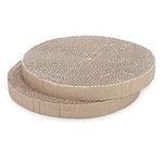 Navaris Cardboard Cat Scratcher Boards (Pack of 2) - Round 34cm Diameter - Replacement Scratching Pads Cardboard Cat Scratcher Bed 52414