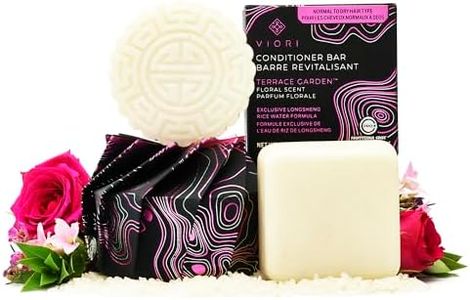 VIORI Terrace Garden Shampoo and Conditioner Bar Set - Made with Rice Water for Hair Growth - Handcrafted Sulfate Free Shampoo and Conditioner