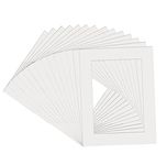 Almost Frameless - Pack of 10-14x11" Mount for 12x8" Print. Bright White Acid-Free Picture Frame Mat, Machine Cut Bevel, White Core Museum Quality.