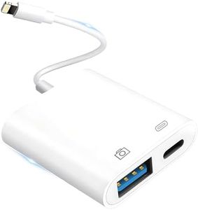 Lightning to USB Camera Adapter for iPhone with Lightning Charging Port USB 3.0 Female OTG Cable for iPad to Connect Card Reader USB Flash Drive U Disk Keyboard Mouse Hubs Midi