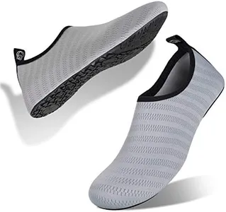 IceUnicorn Water Shoes Men Women Beach Swim Aqua Barefoot Socks Pool Quick Dry Yoga(liuxingyu Light Gray 46/47)