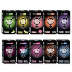 NOTTY BOY Assorted Honeymoon Pack Condom For Men-Ultra Ribbed,Delay,Extra Lubricated,Super Thin,3In1 Ribs Dots Contour,Biggbang 4 In 1,Bubblegum,Chocolate,Apple & Banana Flavour (Set Of 10,100 Pieces)