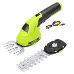 SnapFresh Hedge Trimmer Cordless Grass Shear, 2 in 1 Electric Grass Trimmer and Hedge Shears, Handheld Bush Trimmer/Grass Cutter/Shrub Trimmers with Battery for Garden & Lawn, Type-C Cable Included