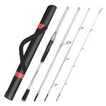 THKFISH Travel Fishing Rods, 4 Piece Spinning Rod with Bag,6-7.87Feet Carbon Fiber Lightweight Ultra Portable Fishing Pole for Trout Bass Salmon Sunfish Outfit Travel Fishing