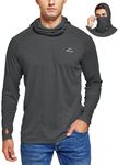 Willit Men's Sun Protection Hoodie UPF 50+ Fishing Hiking Shirt Long Sleeve SPF UV Shirt Rash Guard Lightweight Deep Gray L