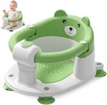 Baby Bath Seat for Babies 6 Months & up, Non-Slip Toddler Bath Seats for Babies Sitting Up, Safe Infant & Newborn Bathtub Chair with 4 Suction Cups & Soft Cushion for Shower,Green