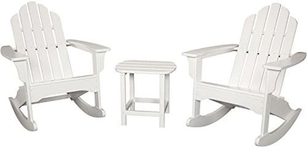 Hanover Outdoor Furniture ADROCKER3PCWH White 3-Piece All-Weather Rocking Adirondack Patio Set