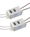 DC 12V LED Power Supply Driver Transformer - Lustaled 15W Waterproof IP67 120VAC to 12V DC Converter Constant Voltage LED Switching Power Supply for LED Strip Lights, G4 MR11 MR16 LED Display (2-Pack)