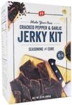 PS Seasoning Jerky Seasoning and Cure Kit (Cracked Pepper & Garlic) - American Association of Meat Processors Grand Champion - Wild Game Hunters - Jerky Cure - Dehydrated - Beef, Turkey, Venison - DIY