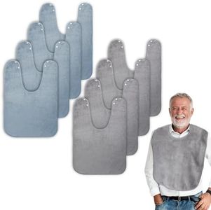 Berlune 8 Pcs Adult Bibs for Men and Women Large Bibs for Adults Senior Citizens Washable Adjustable Terry Cloth Bibs Dining Clothing Protectors Towel Bibs for Elderly Disabled Eating