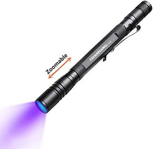 COSMOING UV Flashlight, LED 395nm Ultraviolet Flashlight, Zoomable Pen Blacklight Flashlight IP54 Waterproof Detector for Pet Urine, Cat Dog Stains, Bed Bug, Household Wardrobe Toilet