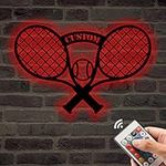 Custom Sports Metal Football Night Lights with Name Baseball Tennis Metal Wall Art Sign Birthday Christmas Gifts for Men Boys Sports Fans