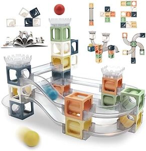 Marble Run for Kids 4-8, Magnetic Building Toy Stacking Block Sets, 41 Pieces STEM Activities Blocks for Ages 5-7, Marble Maze Montessori Toys Best Birthday Gifts for Kids Age 3-8 Boys and Girls