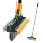 Wazdorf 3-in-1 Bathroom Cleaning Brush with Wiper | 180° Rotating Toilet Brush with Long Handle for Floor, Tile, Kitchen | Multi-Angle Scrubber & Home Cleaning Tool
