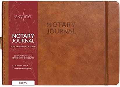 Skyline Notary Journal – Official Notary Public Record Book with Numbered Pages – Log Book for Notarial Acts & Records – Notary Supplies – 250 Entries, Hardcover, 10x7″ (Brown)