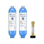 lifeegrn RV Water Filter with Hose Protector,Inline Water Filter,Reduces Bad Taste,Odors,Chlorine and Sediment in Drinking Water,Blue(2 Packs)