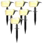 Linkind Solar Garden Light,Extra-Long Illumination Time Solar Garden Lights with Winter Mode, 800lm,3000K Warm White, IP67 Waterproof Wall Lights for Garden Yard Driveway Porch Walkway, 6-Pack