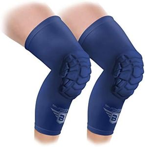 Bucwild Sports Knee Pads/Padded Compression Pro Knee Sleeves (1 Pair) Youth & Adult Sizes - Basketball Wrestling Volleyball Black White Red Blue
