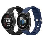 Shecret 2 Pack 20mm Straps for Garmin Vivoactive 3/3 Music/Venu/Venu 2 Plus/Forerunner 245/645/55, Soft Silicone Quick Release Watch Band Replacement for Garmin Vivomove HR/Instinct 2S, BlackNavyblue