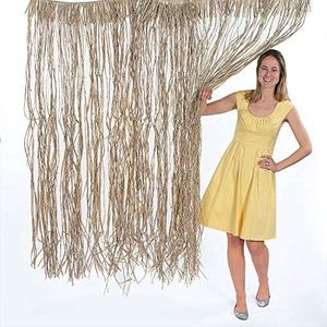 Fun Express Natural Raffia Door Curtain - 40 inches Wide x 5 feet Long - Luau and Summer Party Décor - VBS 2026 Vacation Bible School Supplies/Decor