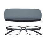 EYEGUARD Mens Reading Glasses, 1 Pair Rectangular Lightweight Metal Readers for Men(+2.50 Magnification)