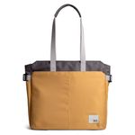 DailyObjects Recycled Pet Dual Color Key Tote Bag For Women & Girls, Stylish Ladies Purse For Everyday Essentials, Fits Any Laptop Upto 15.6 Inch, Padded Laptop Compartment - (Charcoal-Amber, Utility)