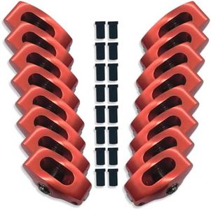 DEMOTOR PERFORMANCE For Ford Small Block SBF 289 302 351 Windsor Full Roller Rocker Arms 1.6 Ratio 3/8" Aluminum Red Anodized