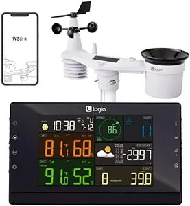 Logia 17-in-1 Wi-Fi Wireless Weather Station with 7-in-1 Outdoor Solar Sensor Array, Indoor/Outdoor Temperature, Humidity, Wind Speed/Direction, Rain, UV & More with Forecast Data, Alerts