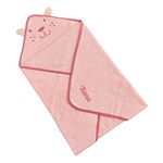 Style It Up Personalised Baby Hooded Bath Towel - Super Soft Plush Fleece - Made from 100% Cotton - For Baby Boy and Girl for Newborn to 3 Years (Pink, Personalised)