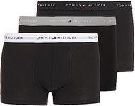 Tommy Hilfiger Men Boxer Short Trunks Underwear Pack of 3, Multicolor (Grey Heather/Black/White), M