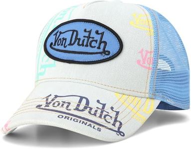 Von Dutch Monogram Trucker Cap, Mesh Back, Curved Bill, Snapback