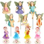 10 Pcs Flower Fairy Miniature Fairy for Garden and Yard Ornament Mini Resin Fairy Figure Creative Micro Landscape Ornament and Potted Plant Decoration for Outdoor Indoor House Decor