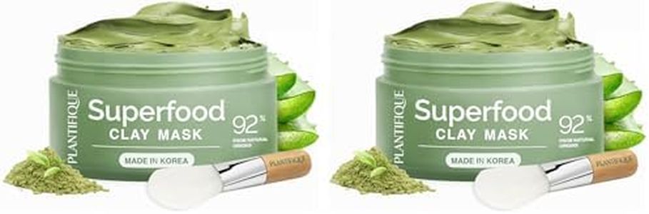 PLANTIFIQUE Korean Skin Care Detox Face Mask with Avocado & Superfoods Hydrating Clay Mud Mask Dermatologist Tested for Face and Body - Vegan Skincare